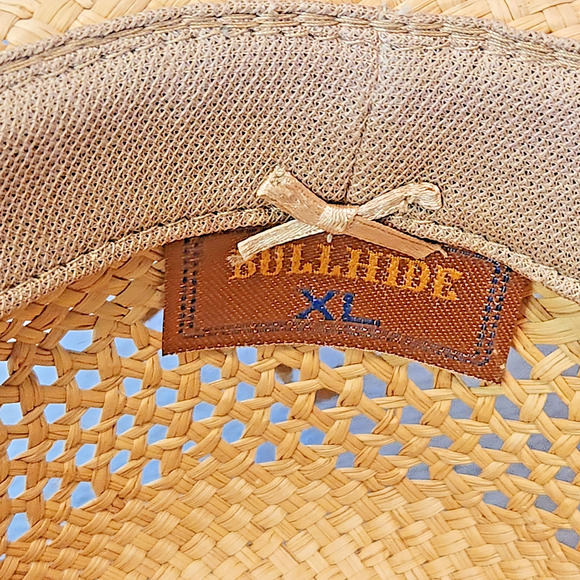BULLHIDE "Lucky Strike" Panama Straw Raffia Cowboy Hat Shapeable Rhinestones XL - Picture 12 of 13